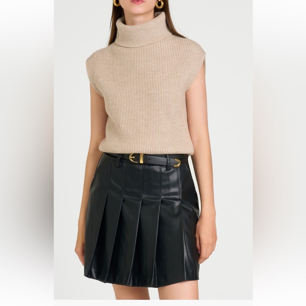 WAYF Kai Rib Cap Sleeve Turtleneck Sweater - Picture 1 of 4